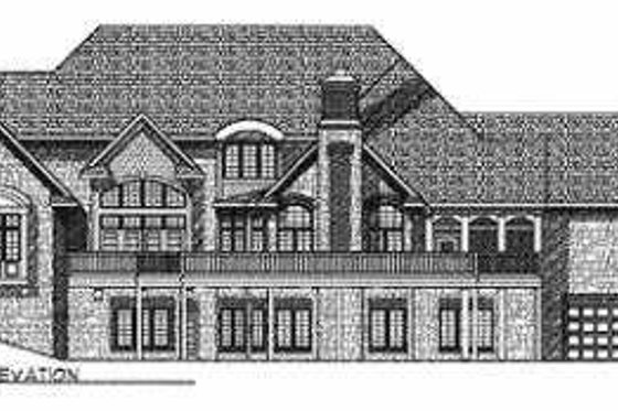 Exterior - Rear Elevation for Traditional House Plan #70-557 - 4 bed, 4.5 bath