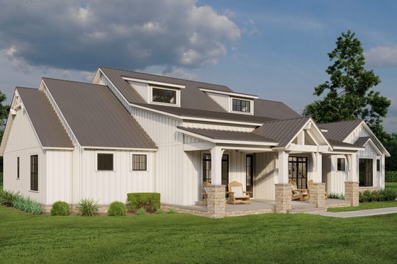 Exterior - Front Elevation 4 for Farmhouse House Plan #923-346 - 4 bed, 3.5 bath