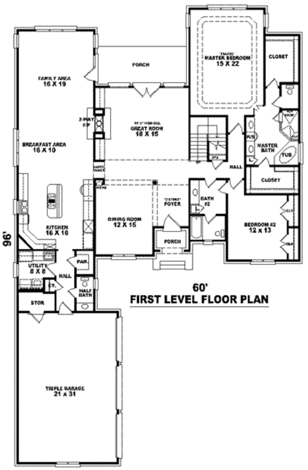 European Floor Plan - Main Floor Plan #81-1320