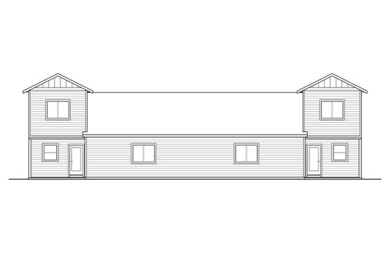 Exterior - Rear Elevation for Traditional House Plan #124-1293 - 6 bed, 4.5 bath