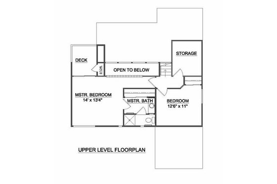 Floor Plan - Upper Floor for Modern House Plan #116-117 - 3 bed, 2 bath