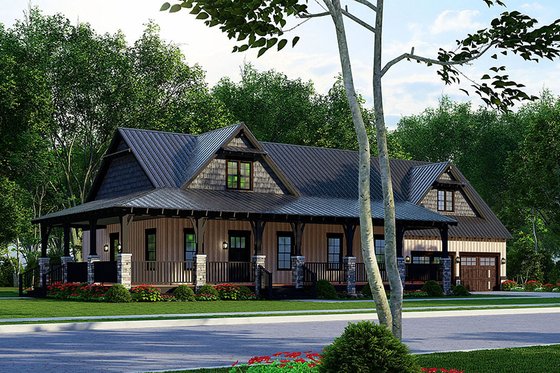 Exterior - Other Elevation for Country House Plan #923-229 - 2 bed, 3.5 bath