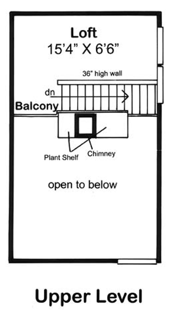 Floor Plan - Upper Floor for Contemporary House Plan #312-543 - 2 bed, 2 bath