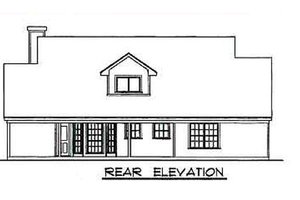 Exterior - Rear Elevation for Farmhouse House Plan #40-328 - 4 bed, 3 bath