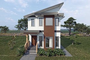 Exterior - Front Elevation 3 for Contemporary House Plan #1101-33 - 3 bed, 2.5 bath