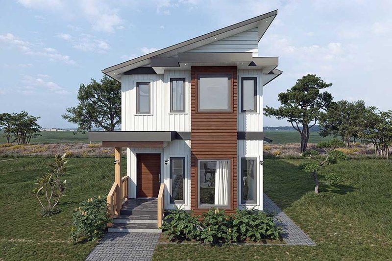 Architectural House Design - Exterior - Front Elevation 3 for Contemporary House Plan #1101-33 - 3 bed, 2.5 bath