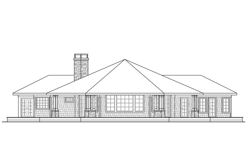 Home Plan - Exterior - Rear Elevation 2 for Ranch House Plan #124-472 - 3 bed, 2 bath