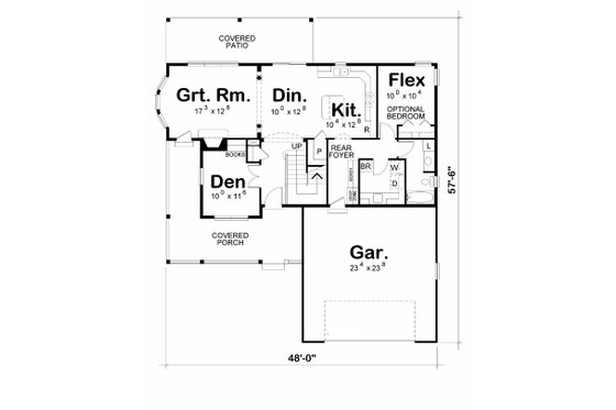 Floor Plan - Main Floor for Traditional House Plan #20-2185 - 3 bed, 3 bath
