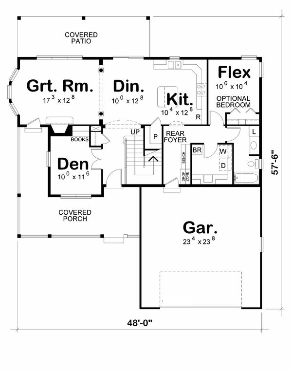 Home Plan - Traditional Floor Plan - Main Floor Plan #20-2185
