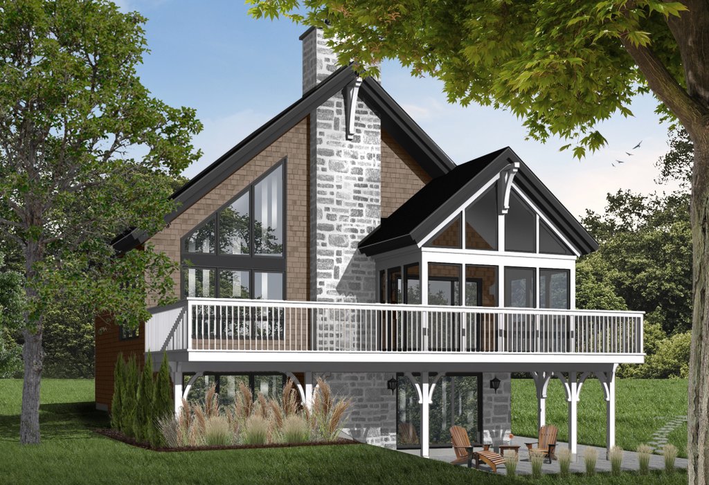 Cabin Style House Plan - 4 Beds 2 Baths 1214 Sq/Ft Plan #23-392