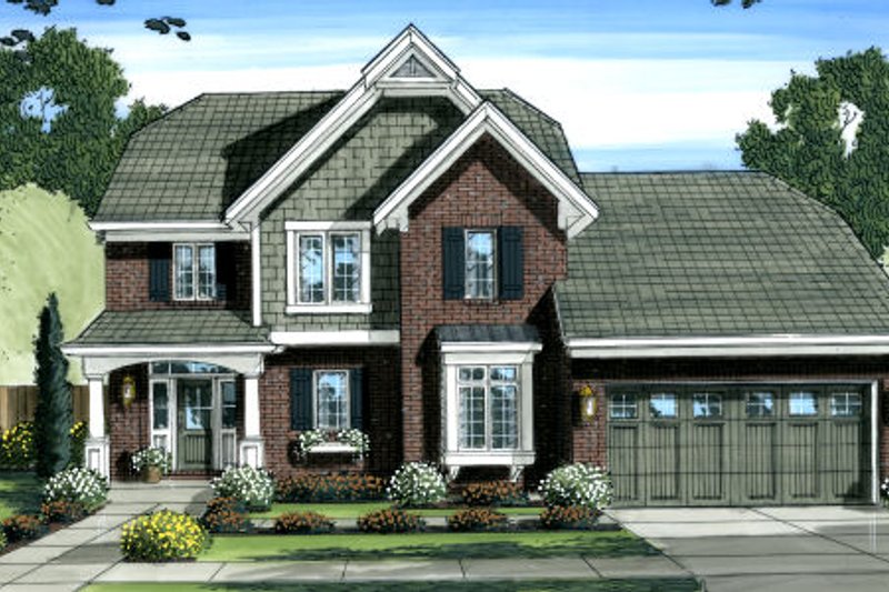 Home Plan - Country Exterior - Front Elevation Plan #46-447