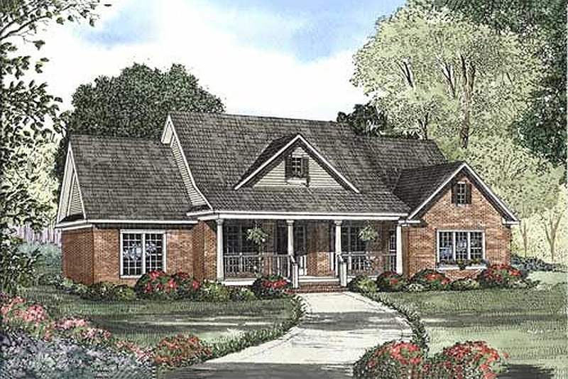 Dream House Plan - Southern, country style home, front elevation
