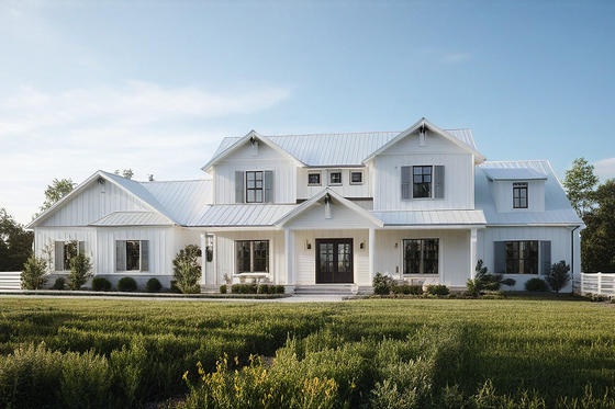 Exterior - Front Elevation 12 for Farmhouse House Plan #1109-4 - 5 bed, 3 bath