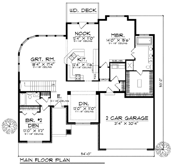 House Plan Design - European Floor Plan - Main Floor Plan #70-799