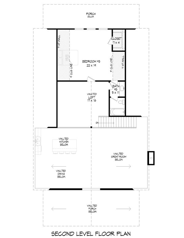 Home Plan - Farmhouse Floor Plan - Upper Floor Plan #932-1195