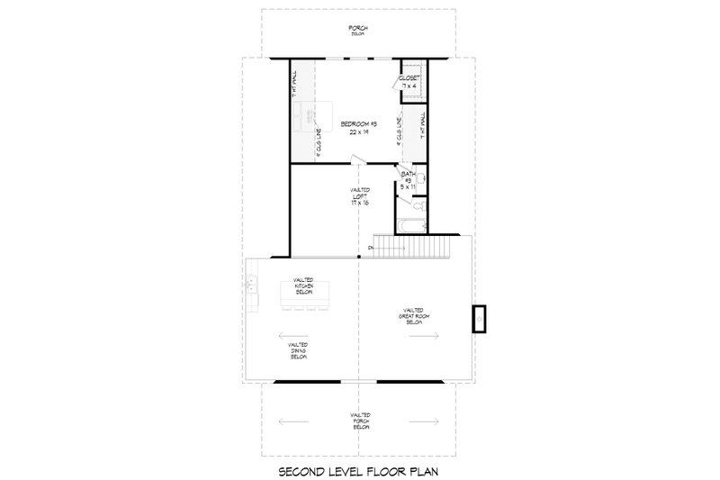 House Design - Floor Plan - Upper Floor for Farmhouse House Plan #932-1195 - 3 bed, 3.5 bath