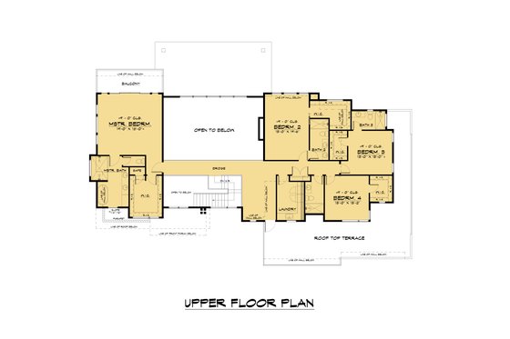 Floor Plan - Upper Floor for Contemporary House Plan #1066-196 - 4 bed, 5.5 bath