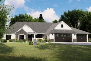 Ranch Exterior - Front Elevation Plan #1064-64