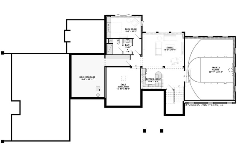 Architectural House Design - Floor Plan - Lower Floor for Modern House Plan #928-395 - 4 bed, 4.5 bath