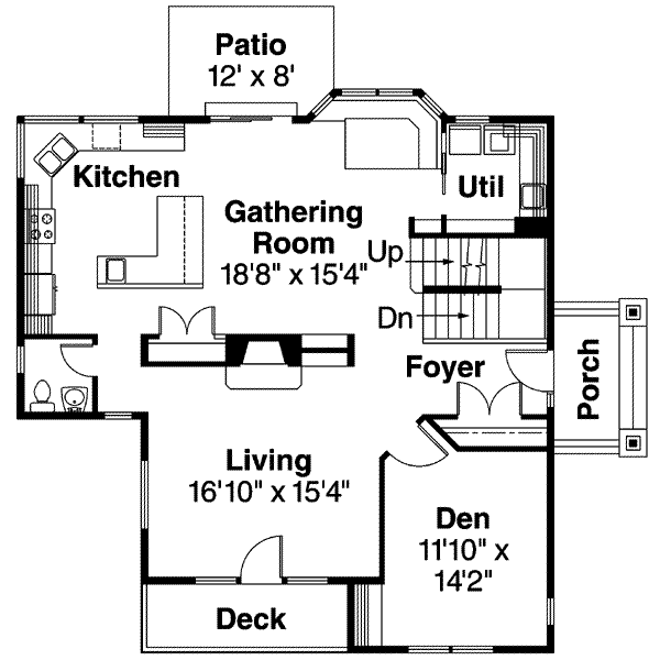 House Design - Craftsman Floor Plan - Main Floor Plan #124-549