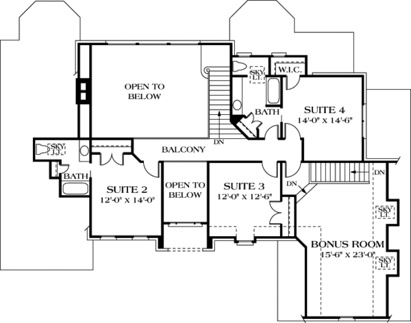 Home Plan - Traditional Floor Plan - Upper Floor Plan #453-38