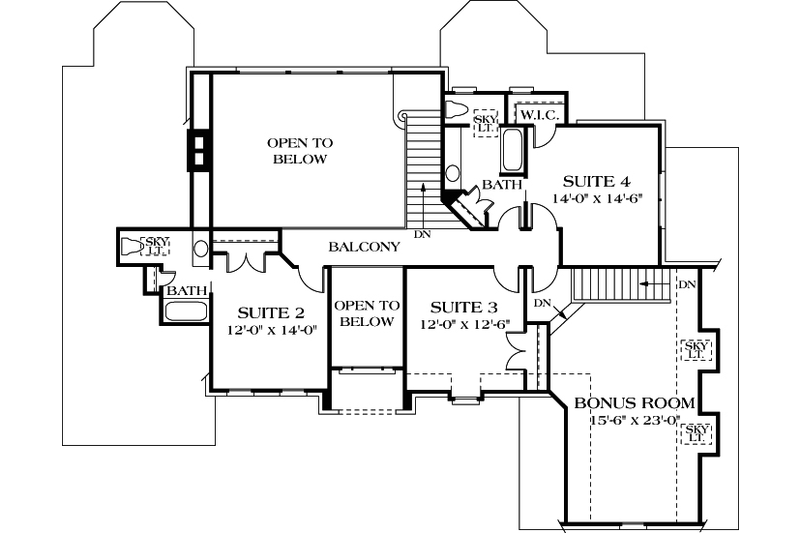 Home Plan - Floor Plan - Upper Floor for Traditional House Plan #453-38 - 4 bed, 3.5 bath