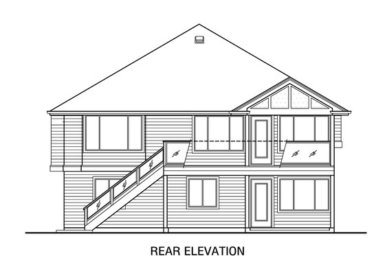 Exterior - Rear Elevation for Craftsman House Plan #1100-106 - 3 bed, 2 bath