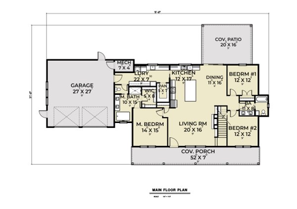 House Plan Design - Farmhouse Floor Plan - Main Floor Plan #1070-185