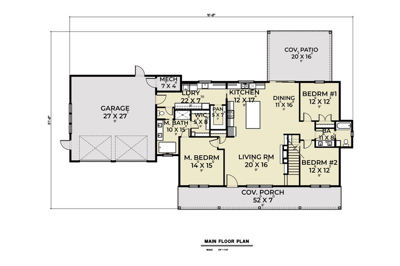 Farmhouse Style House Plan - 3 Beds 2 Baths 2890 Sq/Ft Plan #1070-185 ...