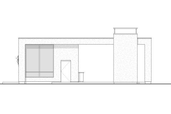 Exterior - Rear Elevation for Contemporary House Plan #1114-108, 1 bath
