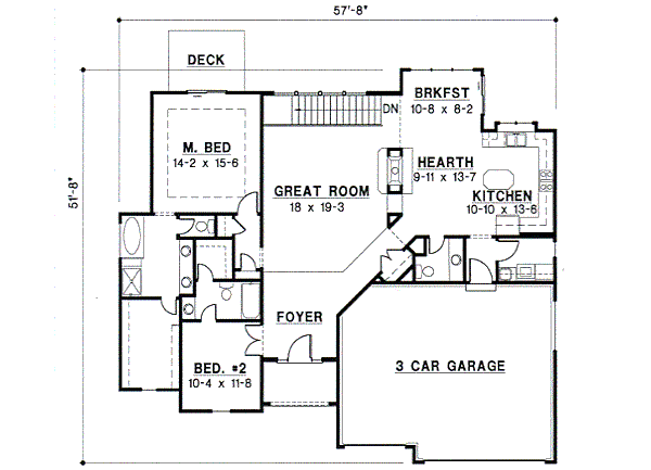 European Floor Plan - Main Floor Plan #67-348