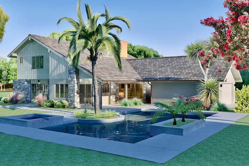 Dream House Plan - Exterior - Outdoor Living for Modern House Plan #489-16 - 4 bed, 4.5 bath