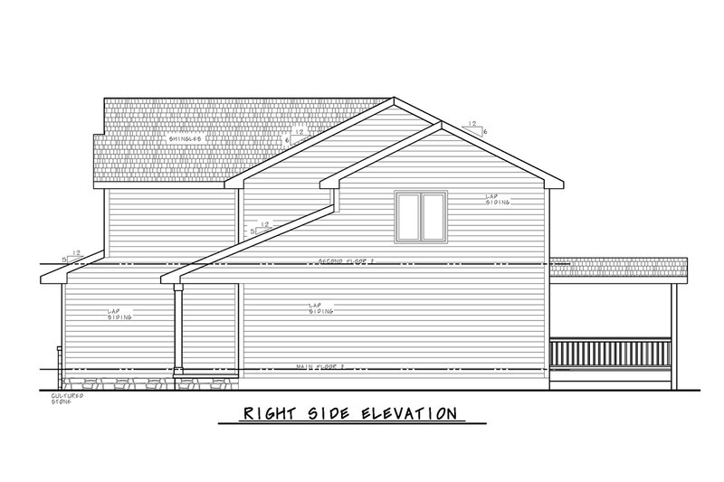 House Blueprint - Exterior - Other Elevation 1 for Craftsman House Plan #20-2492 - 4 bed, 3.5 bath