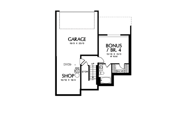 Floor Plan - Lower Floor for Traditional House Plan #48-513 - 4 bed, 3.5 bath