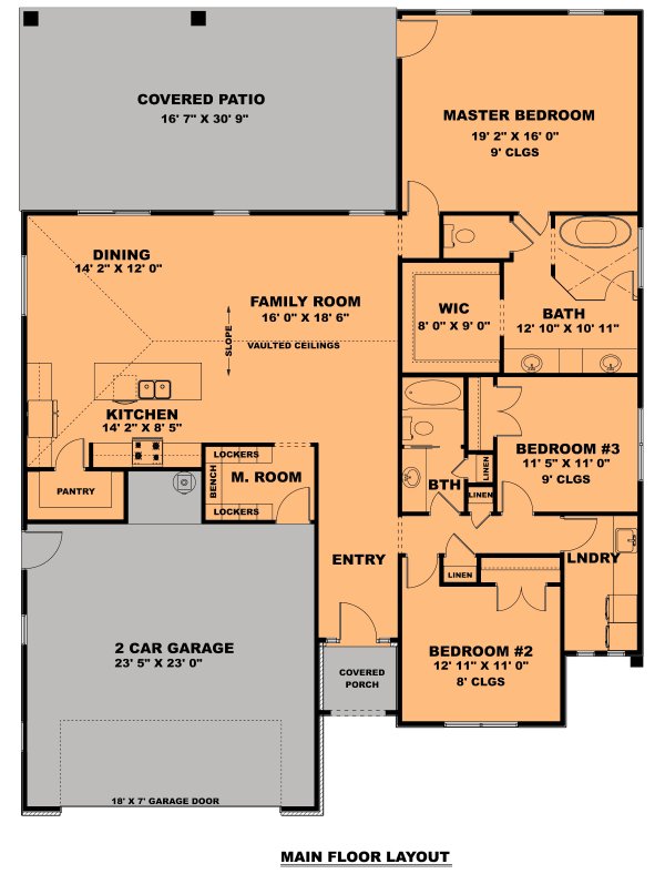 House Blueprint - Craftsman Floor Plan - Main Floor Plan #1111-9