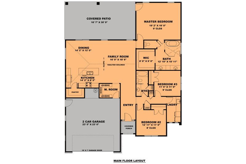 Home Plan - Floor Plan - Main Floor for Craftsman House Plan #1111-9 - 3 bed, 2 bath