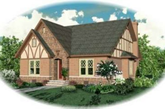 Exterior - Front Elevation for Tudor House Plan #81-431 - 3 bed, 3 bath