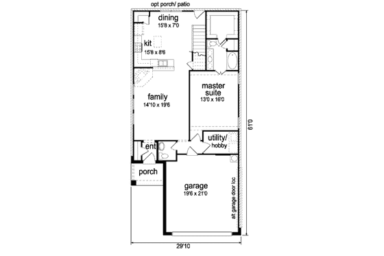 Floor Plan - Main Floor for Traditional House Plan #84-345 - 3 bed, 2.5 bath