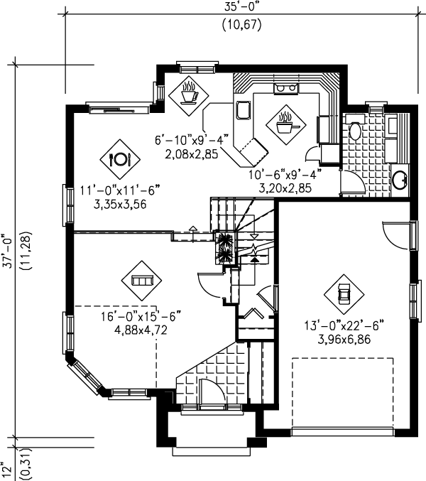 Home Plan - European Floor Plan - Main Floor Plan #25-2125