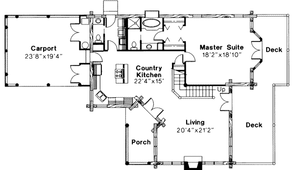 Architectural House Design - Log Floor Plan - Main Floor Plan #124-314