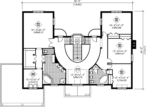 European Floor Plan - Upper Floor Plan #25-276