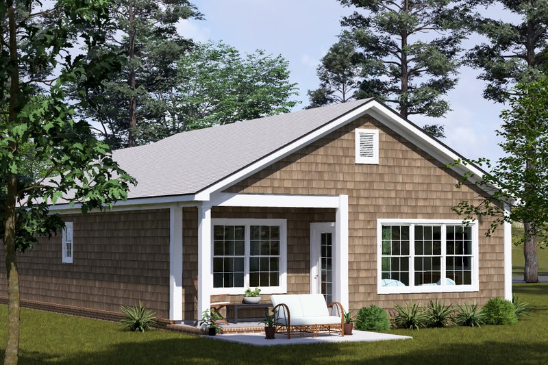 House Blueprint - Exterior - Rear Elevation for Cottage House Plan #513-2438 - 3 bed, 2 bath