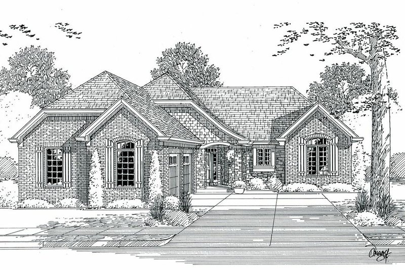 Architectural House Design - Exterior - Front Elevation 3 for Country House Plan #46-523 - 3 bed, 2.5 bath