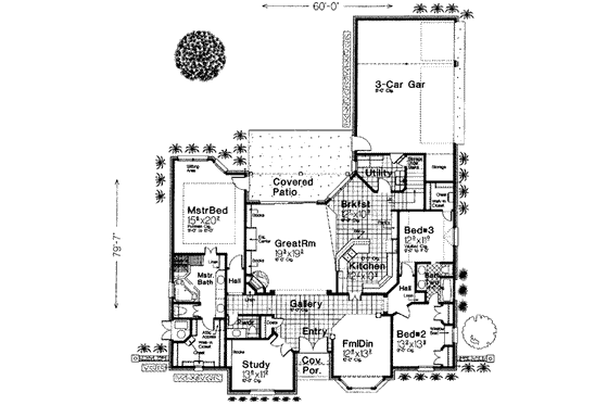 Floor Plan - Main Floor for European House Plan #310-261 - 3 bed, 2.5 bath
