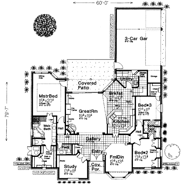 House Plan Design - European Floor Plan - Main Floor Plan #310-261
