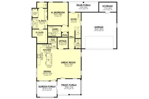 Floor Plan - Main Floor for Farmhouse House Plan #430-275 - 3 bed, 2.5 bath