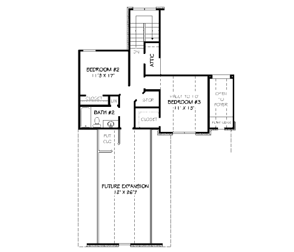 European Floor Plan - Upper Floor Plan #424-106