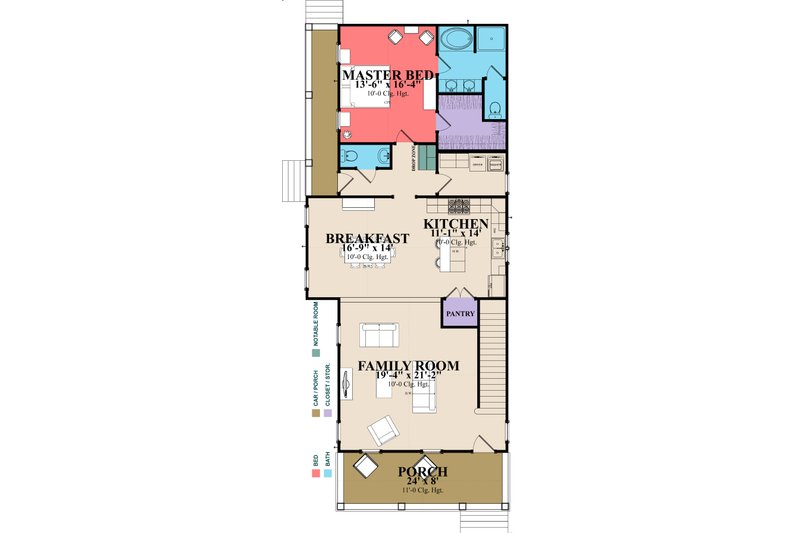 Home Plan - Floor Plan - Main Floor for Farmhouse House Plan #63-378 - 4 bed, 3.5 bath