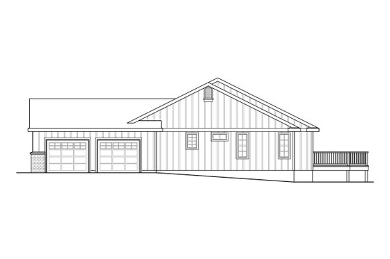 Exterior - Other Elevation for Ranch House Plan #124-1232 - 3 bed, 2 bath