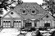 European Style House Plan - 4 Beds 3 Baths 2493 Sq/Ft Plan #40-257 